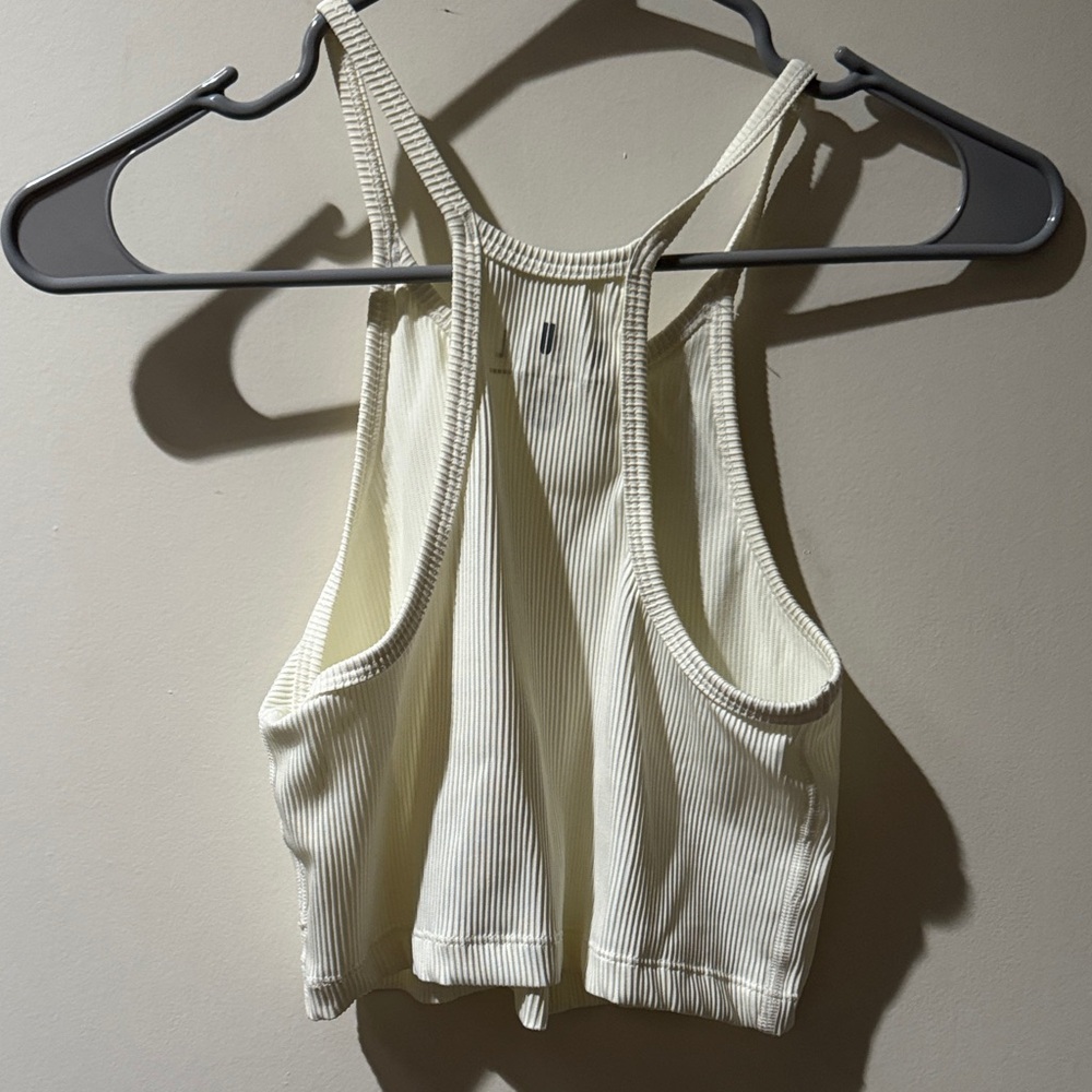NOBULL Ribbed Cream Crop Top - Picture 2 of 3